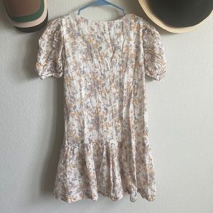 A&F Linen cream dress with a light floral print. Size XS.